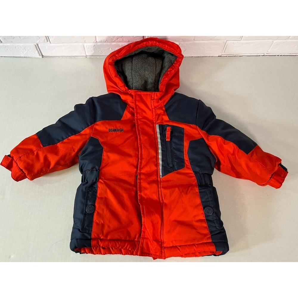 Toddlers OshKosh B'gosh Hooded Colorblock Jacket Red/Navy Size 12 Month